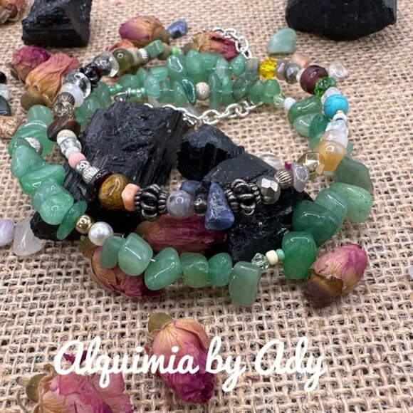 Alquimia Jewelry - Layered aventurine warp around bracelet